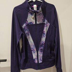 Ivivva Purple Bomber Jacket with Patterned Design